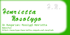 henrietta mosolygo business card