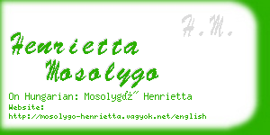 henrietta mosolygo business card